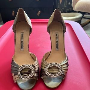 Manolo Blahnik open toe pumps